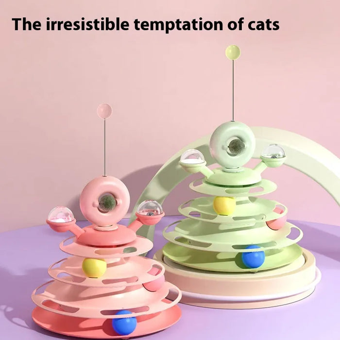 4-Level Cat Toy Tower Track