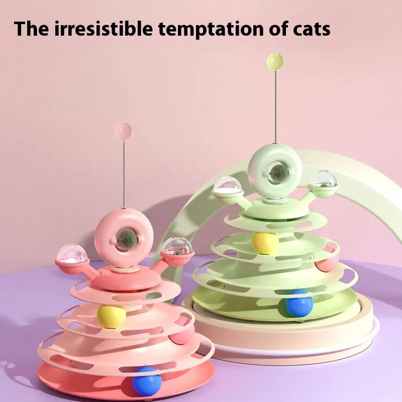 4-Level Cat Toy Tower Track